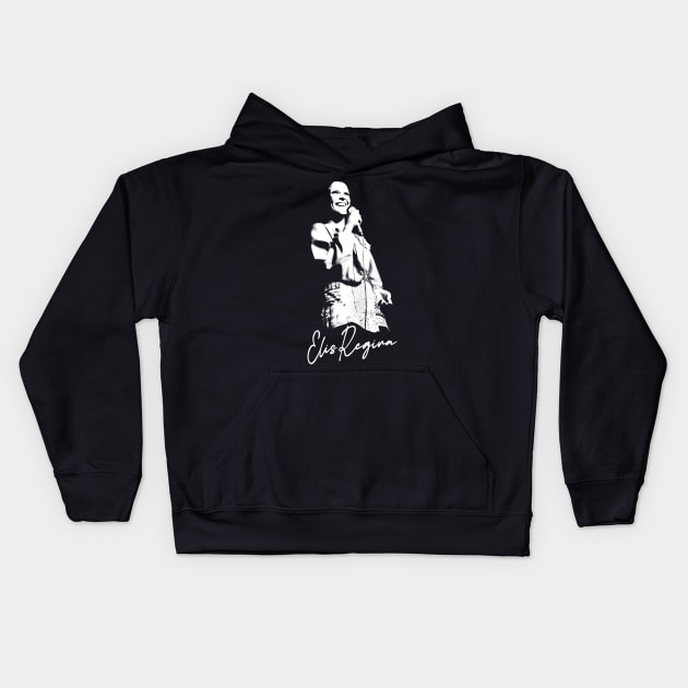 Elis Regina / Retro Style Fan Art Design Kids Hoodie by DankFutura